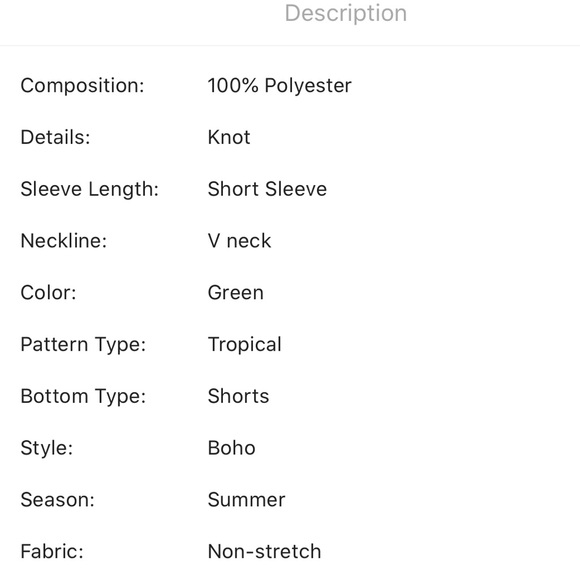 V-Neck Knot Front Tropical Print Top & Shorts Sz L - Picture 3 of 4